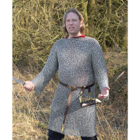 Chainmail shirt Hauberk, round rings with round rivets, Ø 9mm, 1,5mm wide, galvanized steel XL