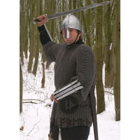 FChainmail shirt Haubergeon, flat ring with round rivets, Ø 8mm, 1,8mm wide, steel M