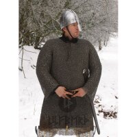 chainmail shirt Hauberk, unriveted round rings, Ø 8mm, 1,6mm wide, burnished steel L