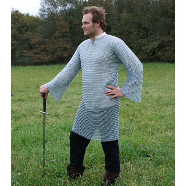 chainmail shirt, unriveted round rings, Ø 9mm, 1,6mm wide, galvanized steel L