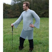 chainmail shirt, unriveted round rings, Ø 9mm, 1,6mm wide, galvanized steel XXL