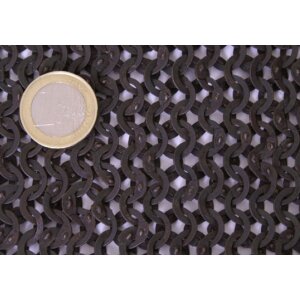Chainmail Leg Protection or Chausses, wedge riveted flat rings, Ø 8mm, 1.8mm wide, steel