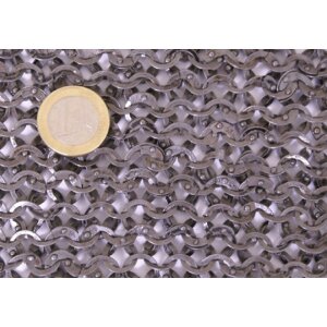Chainmail Leg Protection or Chausses, round riveted flat rings, &Oslash; 8mm, 1,8mm wide, steel