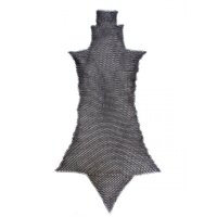 Chainmail Leg Protection or Chausses, unriveted round rings, &Oslash; 8mm, 1.6mm wide, burnished steel