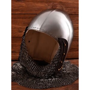 Bascinet Helmet with FRM Aventail and padded liner, 2 mm steel - battle ready
