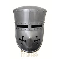 Kreuzritter Helm, 2 mm Stahl - schaukampftauglich