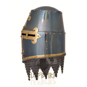 Topfhelm der Rieter von Kornburg, Nürnberg um 1375, 1,6 mm Stahl - schaukampftauglich