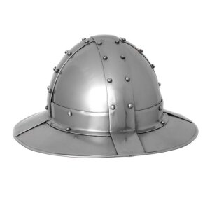 Banded kettle hat, 14 Ct., 1,6 mm steel with leather liner - battle ready