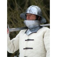 Banded kettle hat, 14 Ct., 1,6 mm steel with leather liner - battle ready