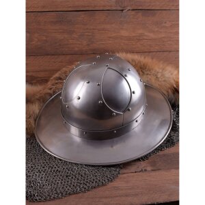 Kettle hat with cheek guards, 2 mm steel - battle ready