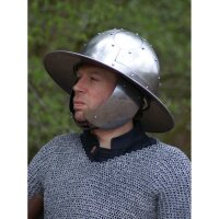 Kettle hat with cheek guards, 2 mm steel - battle ready