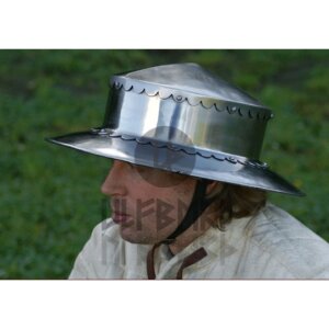 Kettle hat, straight shape, 2 mm steel - battle ready