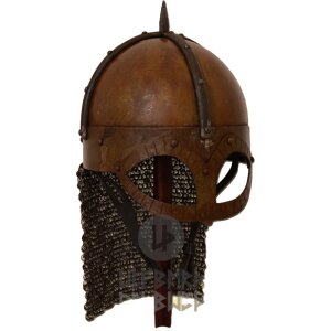 The Gjermundbu Helmet with riveted aventail, 2 mm steel S