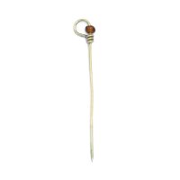 Cloak Pin with glass pearl amber brown