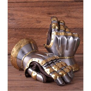 1 Pair Hourglas Gauntlets with brass lining,1.6 mm steel