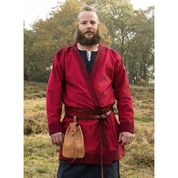 Klappenrock Bjorn, Wikinger Mantel aus Baumwolle, rot