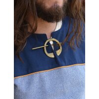 Viking Tunic Ove with Herringbone Pattern made of cotton, blue