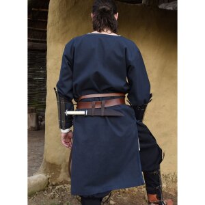 Medieval Braided Tunic Albrecht, long-sleeved, dark blue