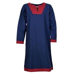 Medieval Tunic Vallentin, made of cotton, blue/red