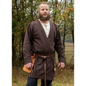 Klappenrock Bjorn, Wikinger Mantel aus Baumwolle, braun XL