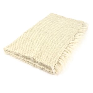 Small Handwoven Blanket woolwhite 70 x 150 cm