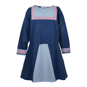 Viking Tunic Halvar with embroidery, blue M