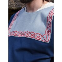 Viking Tunic Halvar with embroidery, blue M