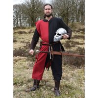 Medieval Tabard / Surcoat Eckhart, Mi-Parti, black/red S/M/L