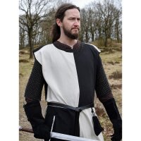 Medieval Tabard / Surcoat Eckhart, Mi-Parti, natural/black S/M/L