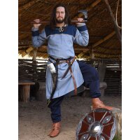 Viking Tunic Ove with Herringbone Pattern, blue L