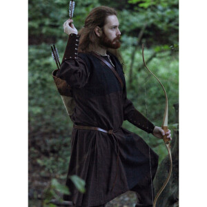 Medieval Tunic Bent with Detachable Sleeves, brown/black