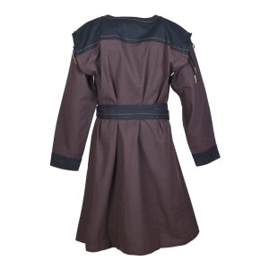 Medieval Tunic Bent with Detachable Sleeves, brown/black