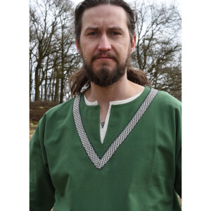 Medieval Braided Tunic Ailrik, short-sleeved, green M