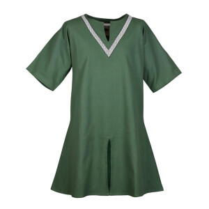 Medieval Braided Tunic Ailrik, short-sleeved, green M