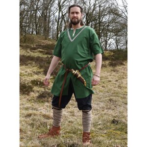 Medieval Braided Tunic Ailrik, short-sleeved, green XXL