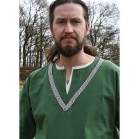 Medieval Braided Tunic Ailrik, short-sleeved, green XXL