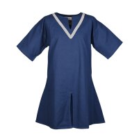 Medieval Braided Tunic Ailrik, short-sleeved, blue S