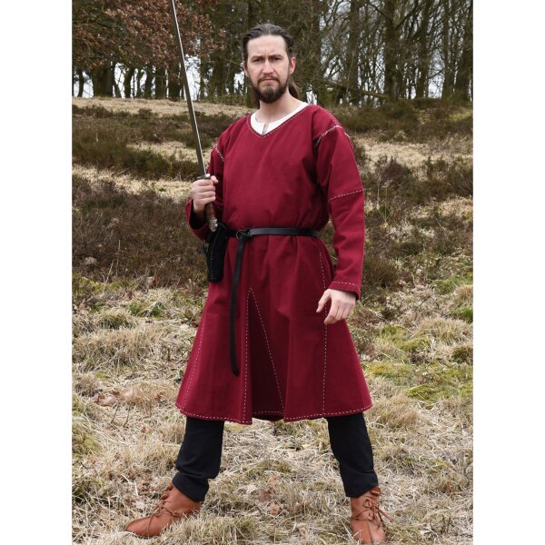 Medieval Kragelund Tunic Askur, long-sleeved, wine red L