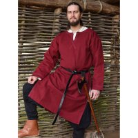 Medieval Braided Tunic Albrecht, long-sleeved, wine red S