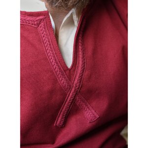 Medieval Braided Tunic Albrecht, long-sleeved, wine red L