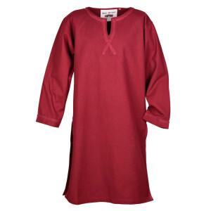 Medieval Braided Tunic Albrecht, long-sleeved, wine red L