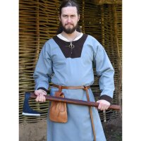 Medieval Tunic Vallentin, blue-grey/brown M