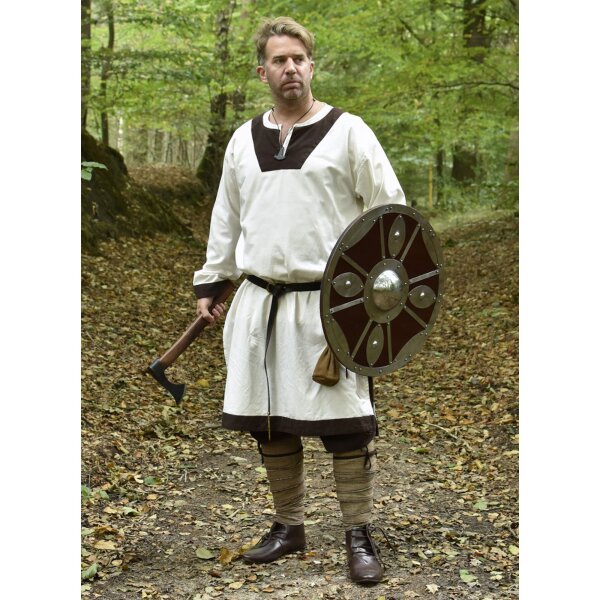 Medieval Tunic Vallentin, natural/brown S