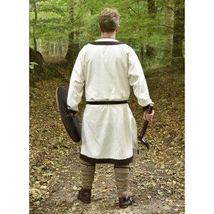 Medieval Tunic Vallentin, natural/brown S
