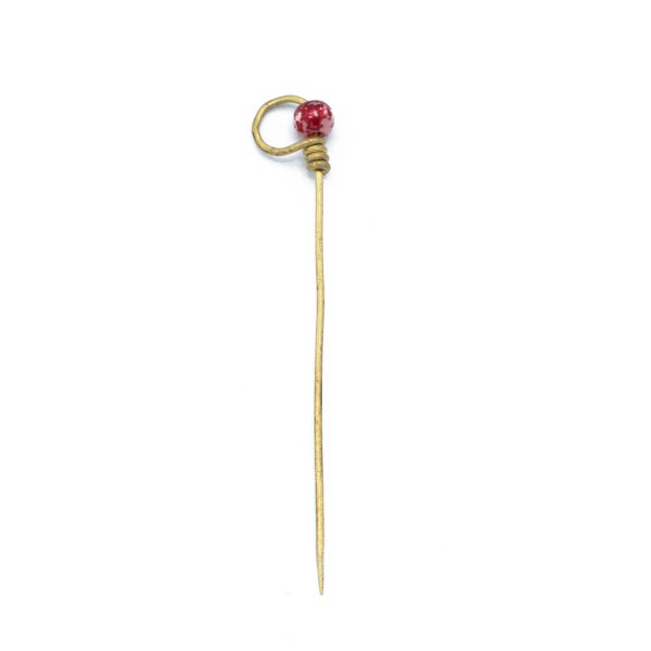 Cloak Pin with glass pearl red