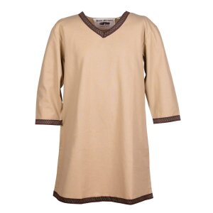 Wikinger Tunika aus Baumwolle, beige XXL