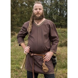 Viking Tunic from Cotton, dark brown L