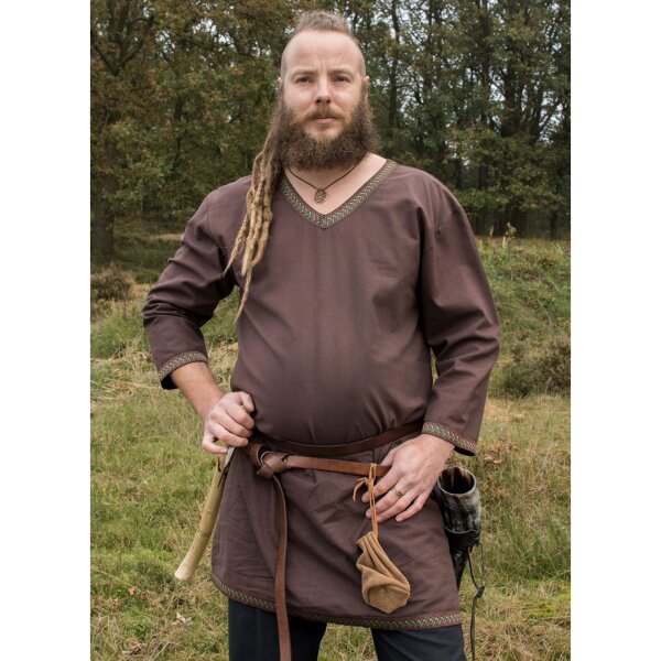 Viking Tunic from Cotton, dark brown XL