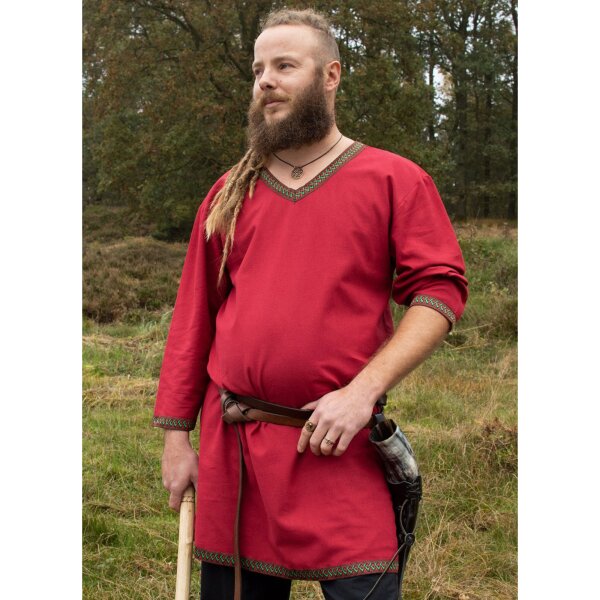 Viking Tunic from Cotton, dark red M