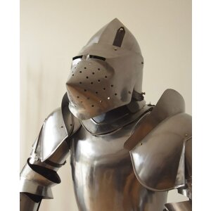 Late Medieval Suit of Armour, with display stand